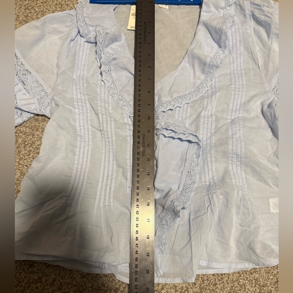 Aerie Short Sleeve Ruffle Blouse - Picture 7 of 7